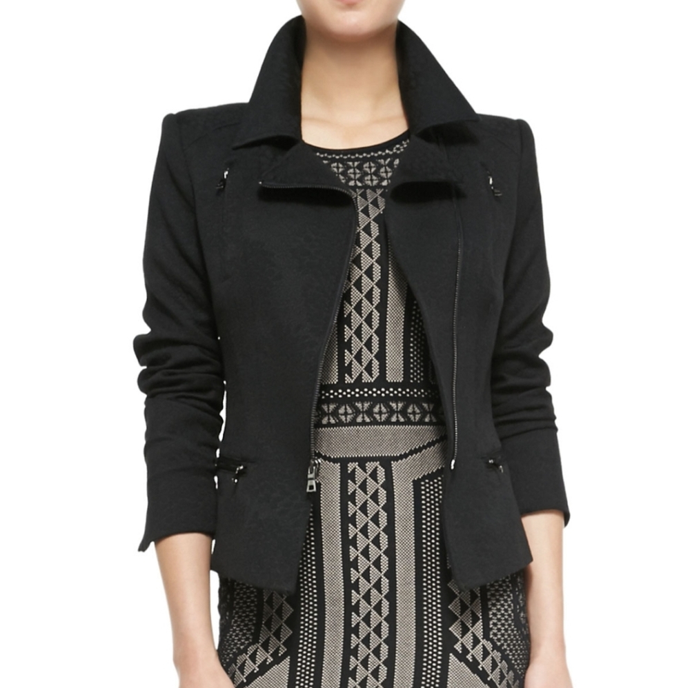 Bcbg maxazria Boe cheetah print moto jacket